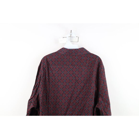 Express Mens 2XL XXL Slim Fit Geometric Tapestry Collared Button Shirt Cotton - Picture 10 of 11